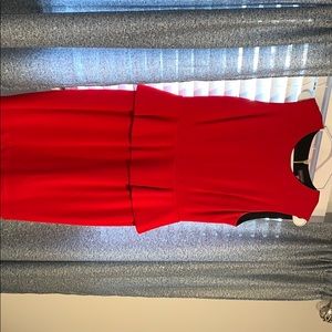 Vince Camuto red peplum zipper back dress